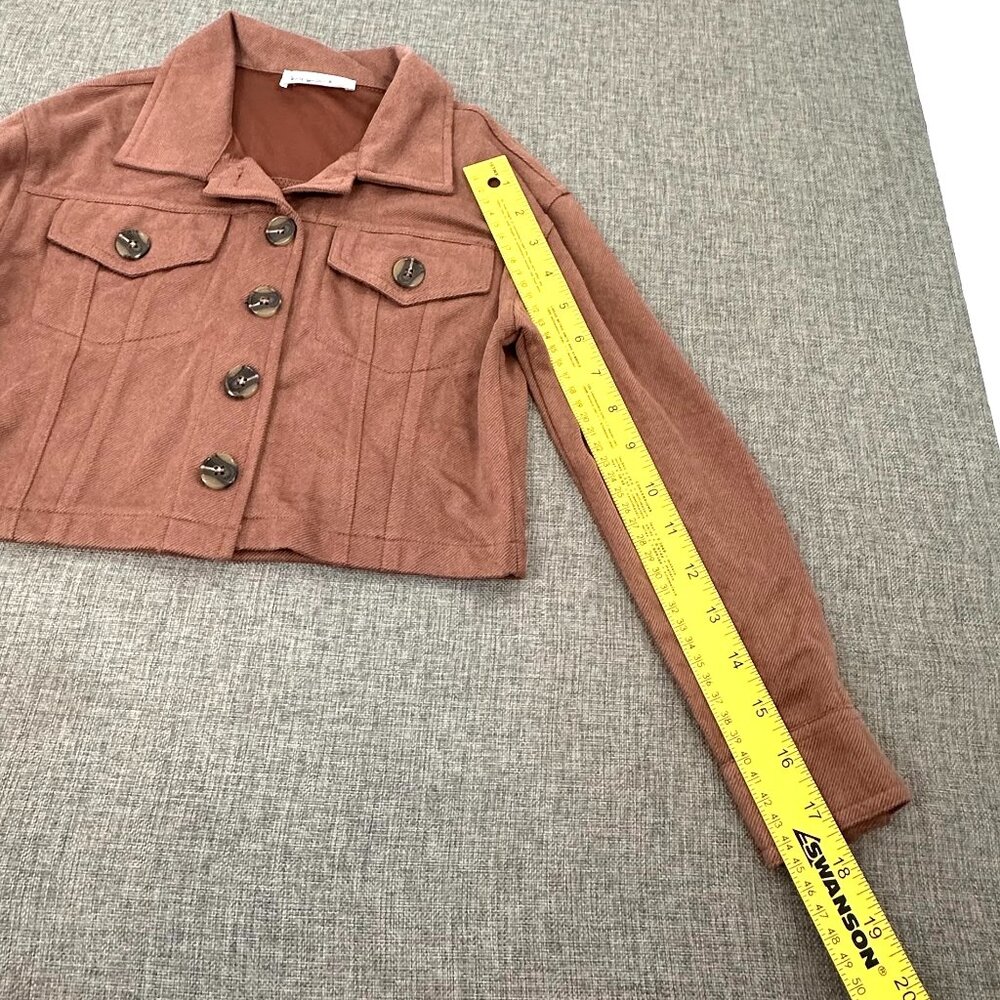 NEW! Girls Kids Knit Works Button Jacket Brown/Tan S7/8 Collared Long Sleeve - Picture 3 of 10